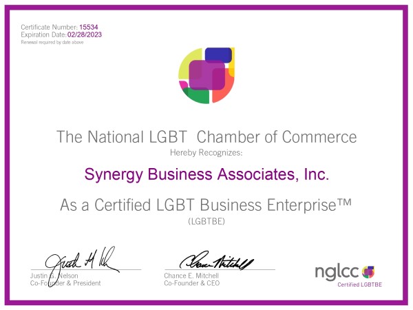 NGLCC® LGBTBE® Certificate Synergy Business Associates, Inc._page-0001